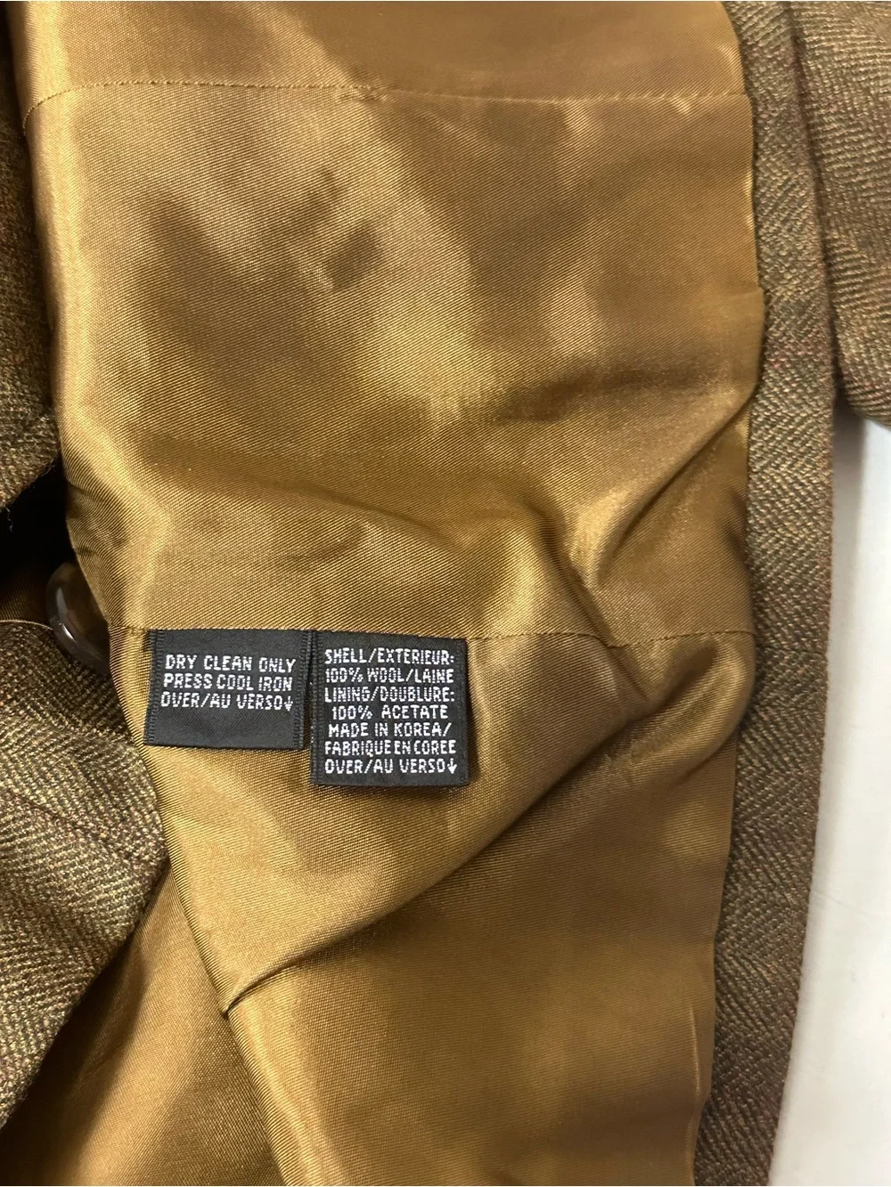 Ellen Tracy Classic 100% Wool Structured Silhouette Brown Plaid Blazer Size 10